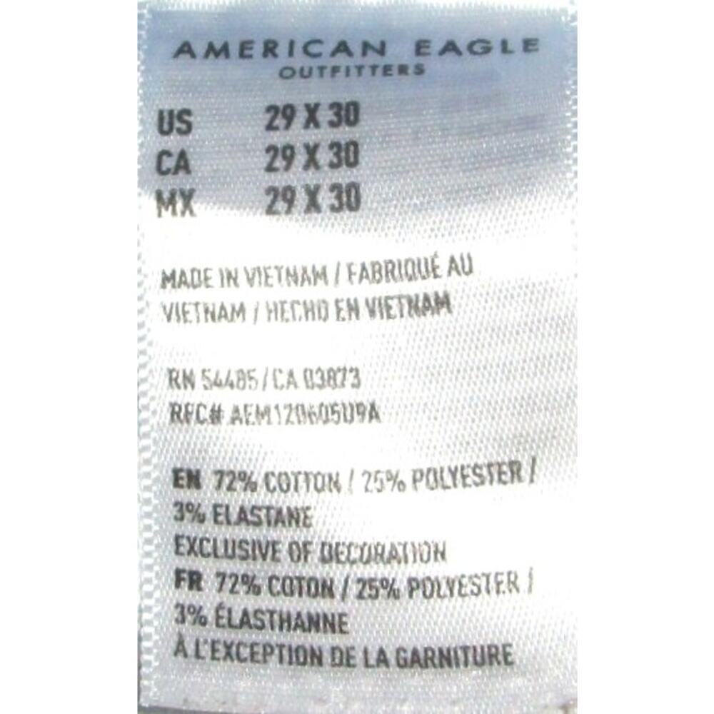 American Eagle Men's Next Level Flex Jeans Light Wash Stretch Denim 29x29 inches - Picture 6 of 6